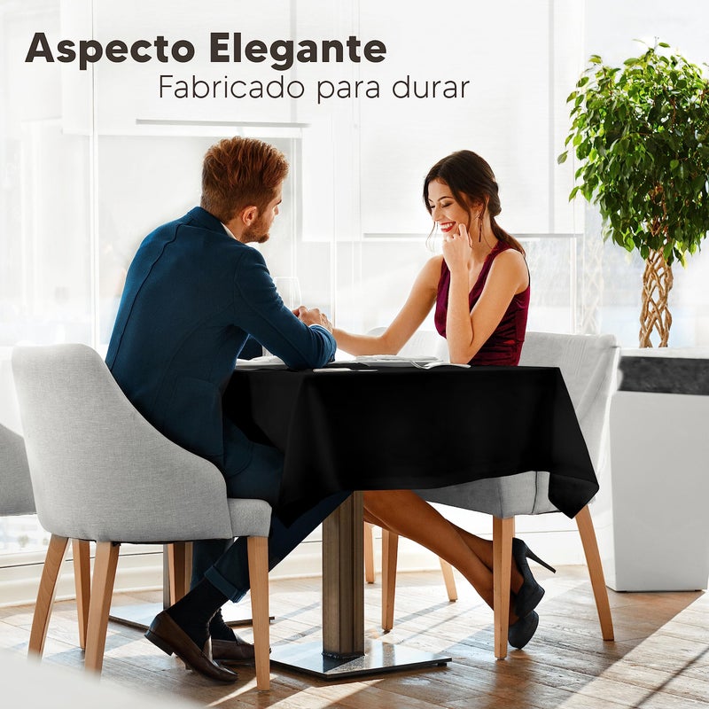 Utopia Kitchen Rectangle Table Cloth 2 Pack [60x84 Inches, Black] Tablecloth Machine Washable Fabric Polyester Table Cover for Dining, Buffet Parties, Picnic, Events, Weddings and Restaurants - Image 2